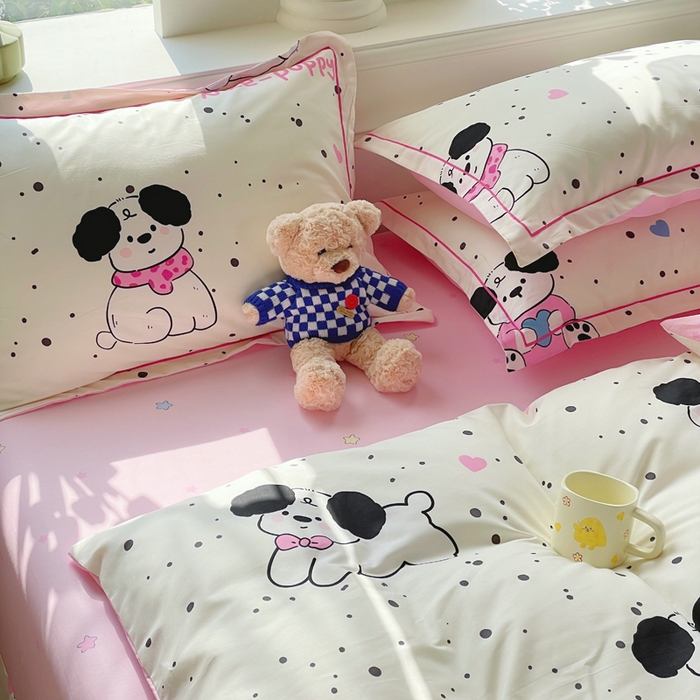 91家纺网 家纺一手货源 找家纺 铭博家纺 新款直播爆款网红全棉四件套13070印花吊边一字绣纯棉被套工艺款 罗纳星河