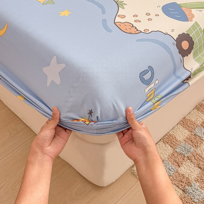 91家纺网 家纺一手货源 找家纺 2025新款12868全棉套件单品系列二单床笠 太空旅行