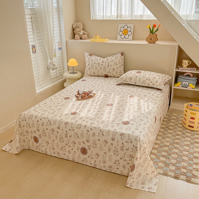 91家纺网 家纺一手货源 找家纺 绵庭家纺 2025新款12868全棉套件单品系列二单床单 烟染秋色