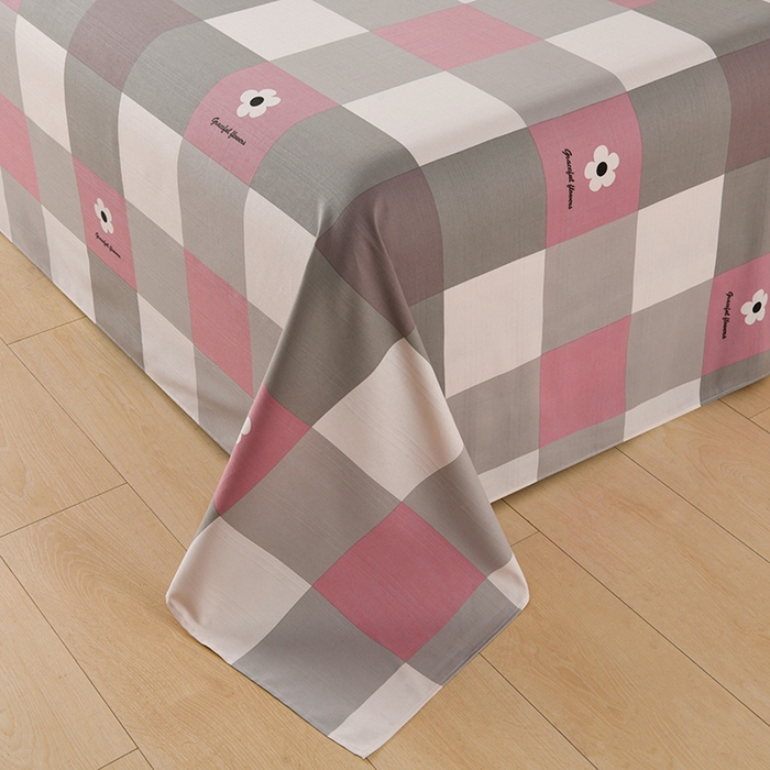 91家纺网 家纺一手货源 找家纺 润淳家居 2025新款老粗布三件套及单品 花格情 粉