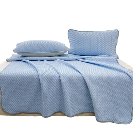 柏薇 2025新款3D豆豆凉席冰丝席按摩席夏凉席床单床裙款三件套热销款 冰川蓝床单款