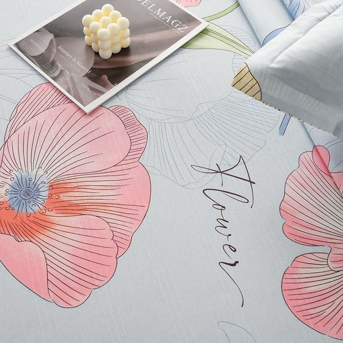 91家纺网 家纺一手货源 找家纺 润淳家居 2025新款老粗布三件套及单品 花伊曼 蓝