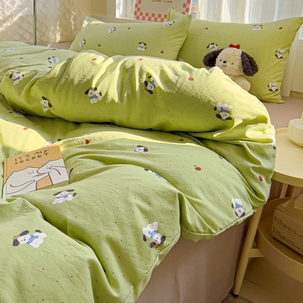 91家纺网 家纺一手货源 找家纺 （总）名品家纺 2025新款水洗双层纱印花四件套