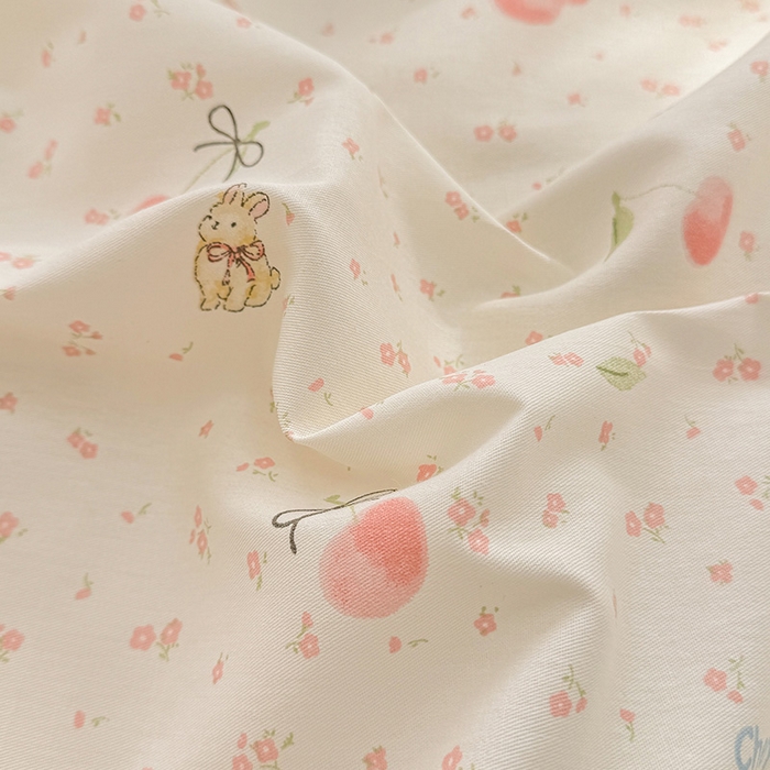 91家纺网 家纺一手货源 找家纺 绵庭家纺 2025新款12868全棉套件单品系列二单枕套 樱桃甜宠