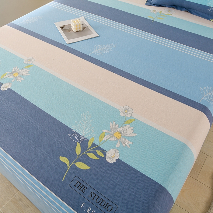 91家纺网 家纺一手货源 找家纺 润淳家居 2025新款老粗布三件套及单品 花簇 蓝