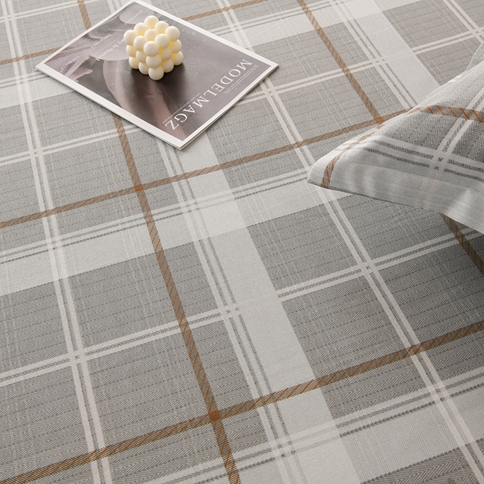 91家纺网 家纺一手货源 找家纺 润淳家居 2025新款老粗布三件套及单品 卡布兰格 灰