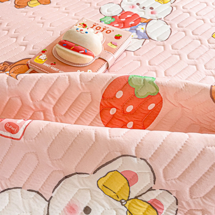 91家纺网 家纺一手货源 找家纺 富馨莱 2025新款A类凉感丝空气纤维凉席学生款 小兔姑娘