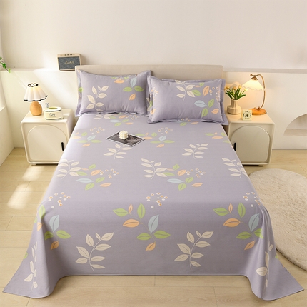 润淳家居 2025新款老粗布三件套及单品 叶恋风韵 灰