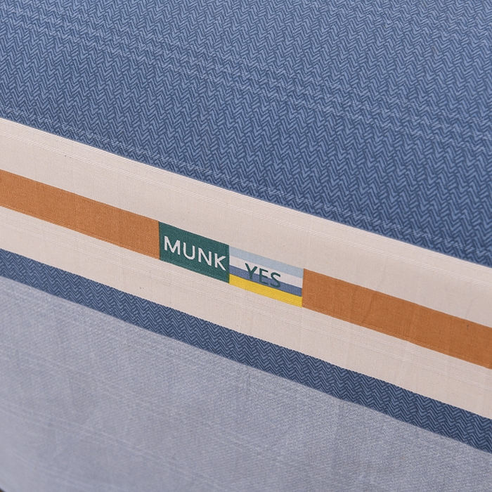 91家纺网 家纺一手货源 找家纺 润淳家居 2025新款老粗布三件套及单品 条致 蓝