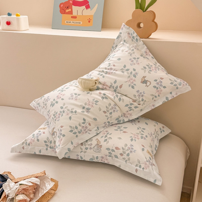 91家纺网 家纺一手货源 找家纺 绵庭家纺 2025新款12868全棉套件单品系列二单枕套 温暖思绪