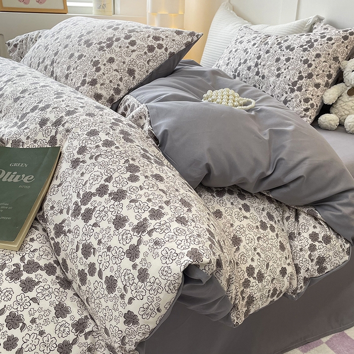 91家纺网 家纺一手货源 找家纺 汣沐生活 2025新款针织棉印花款四件套 美式