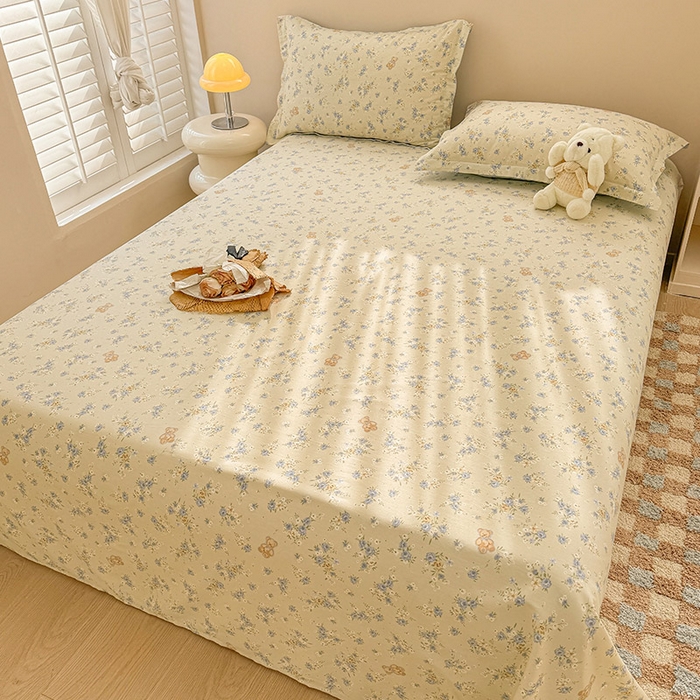 91家纺网 家纺一手货源 找家纺 绵庭家纺 2025新款12868全棉套件单品系列二单床单 雅国漫游-蓝