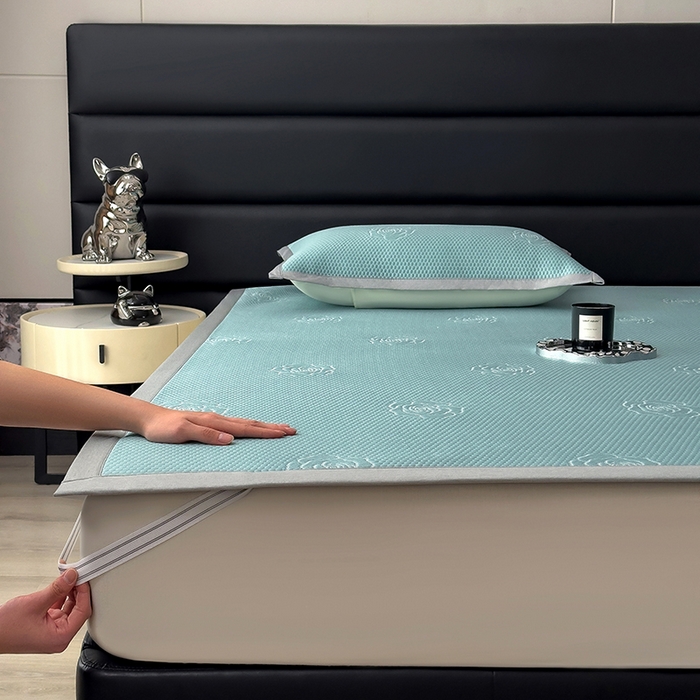 91家纺网 家纺一手货源 找家纺 （总）欧邦 2025新款A类3D立体提花冰豆豆凉席