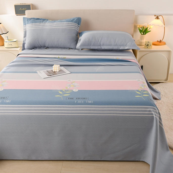 91家纺网 家纺一手货源 找家纺 润淳家居 2025新款老粗布三件套及单品 花簇 粉