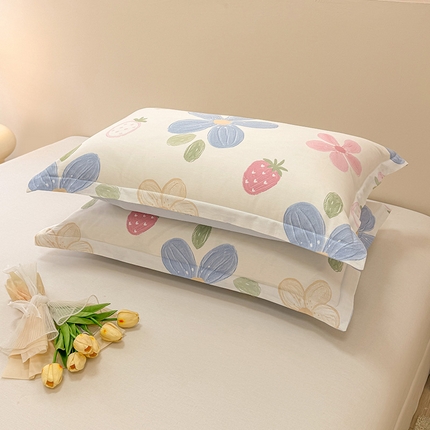 绵庭家纺 2025新款12868全棉套件单品系列二单枕套 伊恋花韵