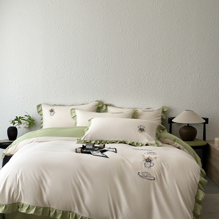 91家纺网 家纺一手货源 找家纺 （总）汣沐生活 2025新款亲肤绣花花边四件套