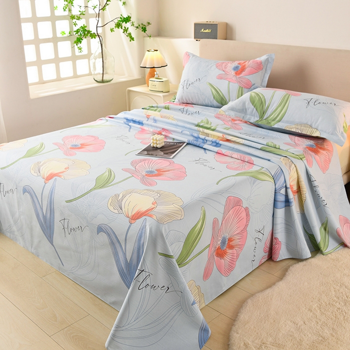 91家纺网 家纺一手货源 找家纺 润淳家居 2025新款老粗布三件套及单品 花伊曼 蓝