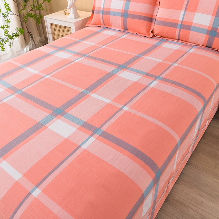 91家纺网 家纺一手货源 找家纺 润淳家居 2025新款老粗布三件套及单品 清意格 桔