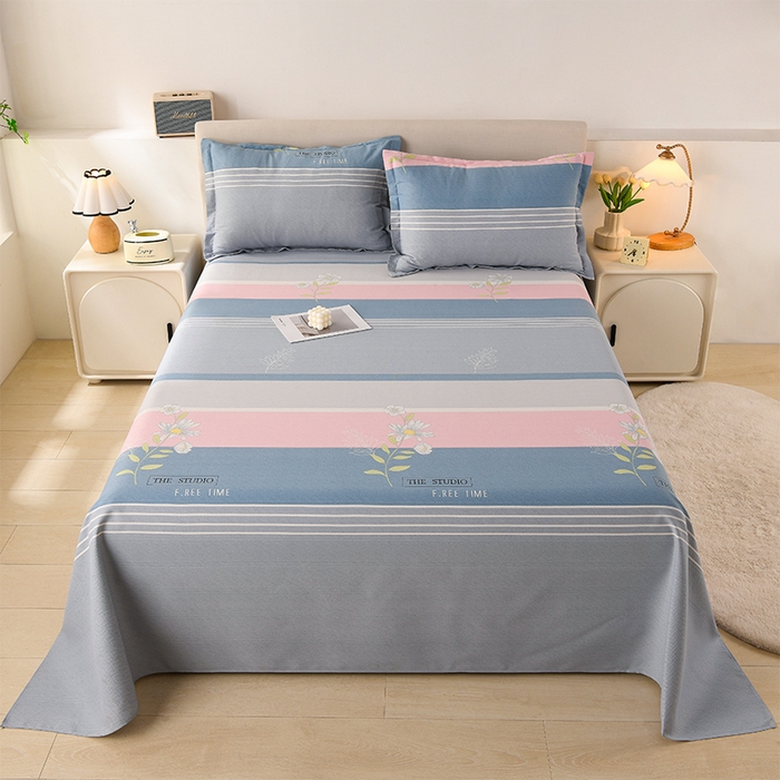 91家纺网 家纺一手货源 找家纺 润淳家居 2025新款老粗布三件套及单品 花簇 粉