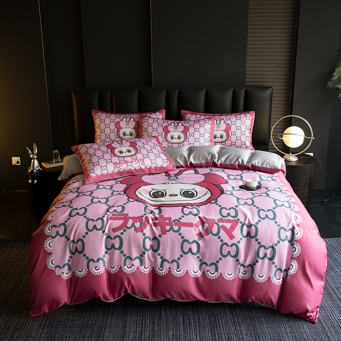 91家纺网 家纺一手货源 找家纺 2025新款水洗真丝数码印花四件套 CC兔