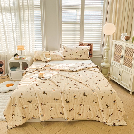 91家纺网 家纺一手货源 找家纺 （总）欢乐季  2025新款7A抗菌针织棉大豆夏被