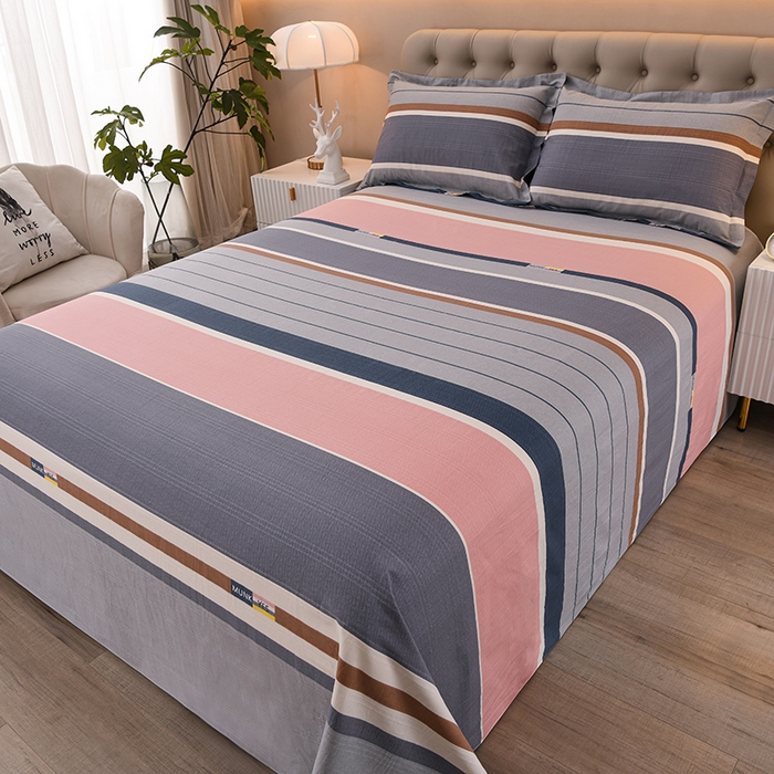 91家纺网 家纺一手货源 找家纺 润淳家居 2025新款老粗布三件套及单品 条致 粉