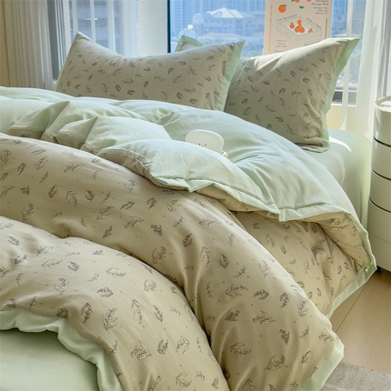 兄弟坊 2025新款小清新四层纱印花四件套 甜蜜邂逅