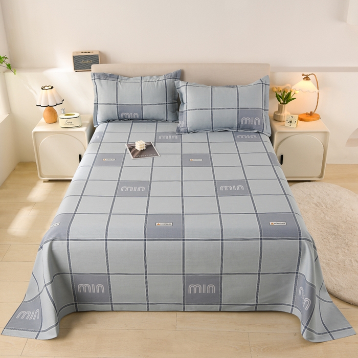 91家纺网 家纺一手货源 找家纺 润淳家居 2025新款老粗布三件套及单品 格格精致 灰