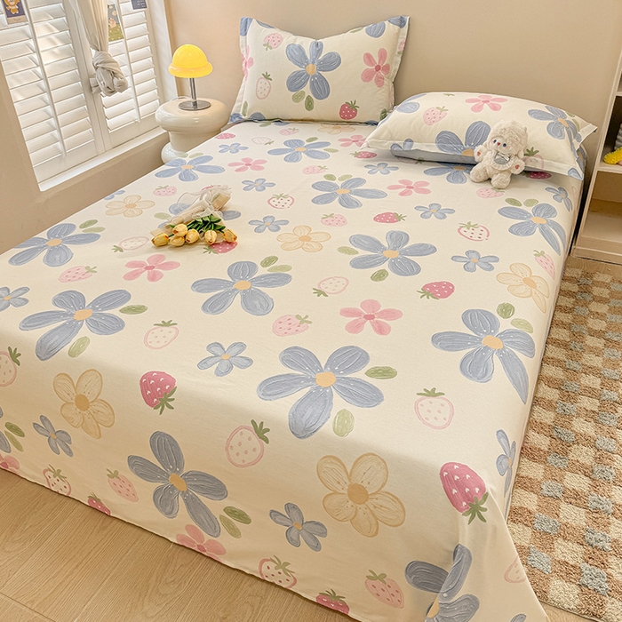 91家纺网 家纺一手货源 找家纺 绵庭家纺 2025新款12868全棉套件单品系列二单床单 伊恋花韵