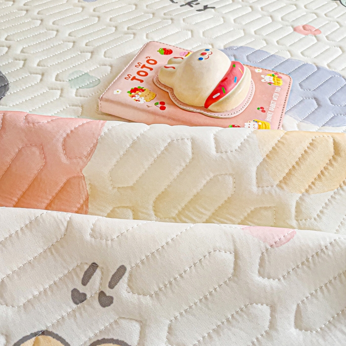 91家纺网 家纺一手货源 找家纺 富馨莱 2025新款A类凉感丝空气纤维凉席学生款 萌萌龙