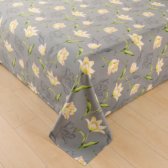 91家纺网 家纺一手货源 找家纺 润淳家居 2025新款老粗布三件套及单品 花季梦 灰