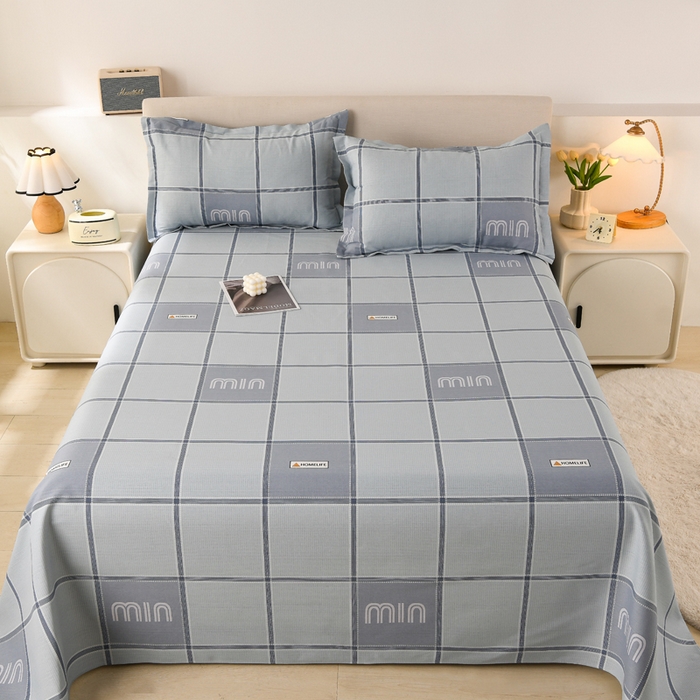 91家纺网 家纺一手货源 找家纺 润淳家居 2025新款老粗布三件套及单品 格格精致 灰