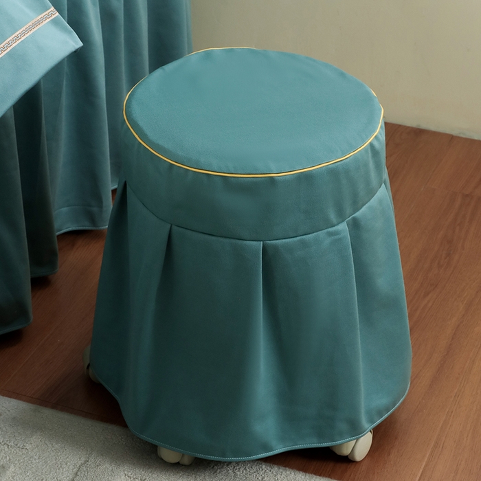 91家纺网 家纺一手货源 找家纺 千姿坊 2025新款床罩四件套-倾城 倾城-孔雀绿