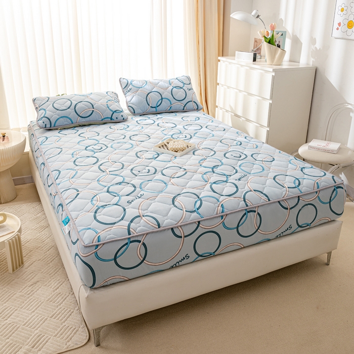 91家纺网 家纺一手货源 找家纺 云玲时尚 2025新款三防磨毛防水夹棉单人枕套 开心圆圈