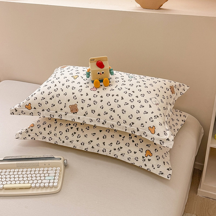 91家纺网 家纺一手货源 找家纺 绵庭家纺 2025新款12868全棉套件单品系列二四件套 豹纹小熊