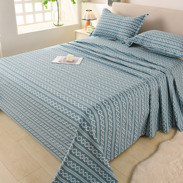 91家纺网 家纺一手货源 找家纺 润淳家居 2025新款老粗布三件套及单品 花条时尚 蓝