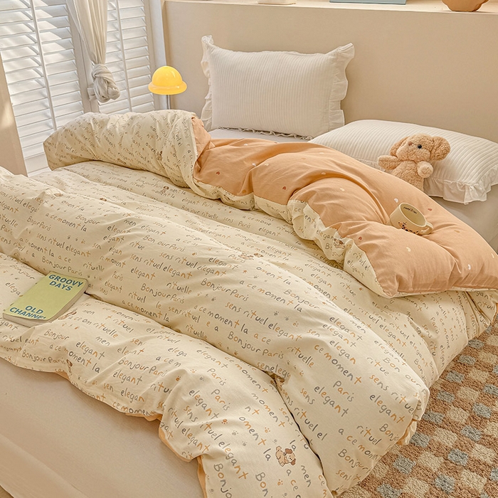 91家纺网 家纺一手货源 找家纺 绵庭家纺 2025新款12868全棉套件单品系列二单被套 旺仔派