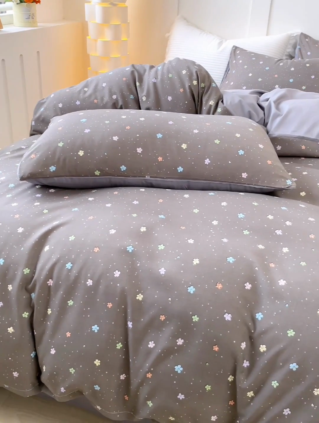 91家纺网 家纺一手货源 找家纺 汣沐生活 2025新款针织棉印花款四件套 浆果-灰