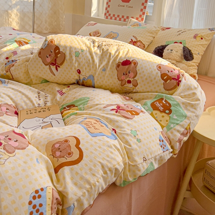 91家纺网 家纺一手货源 找家纺 （总）名品家纺 2025新款水洗双层纱印花四件套