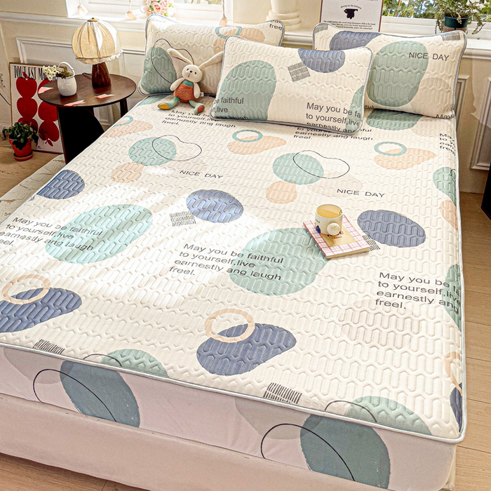 91家纺网 家纺一手货源 找家纺 富馨莱 2025新款A类凉感丝空气纤维凉席床笠款 幻影