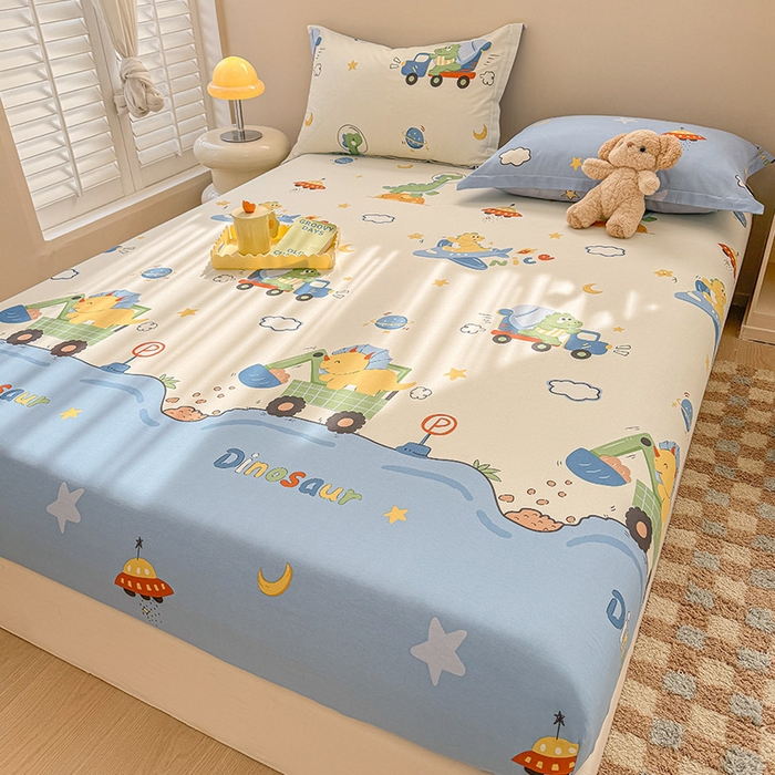 91家纺网 家纺一手货源 找家纺 2025新款12868全棉套件单品系列二单床笠 太空旅行