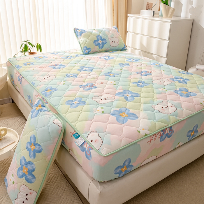 91家纺网 家纺一手货源 找家纺 云玲时尚 2025新款三防磨毛防水夹棉单人枕套 甜蜜Q仔