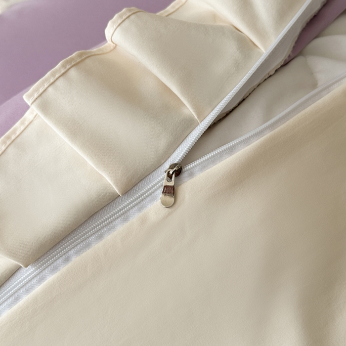 91家纺网 家纺一手货源 找家纺 汣沐生活 2025新款亲肤绣花花边四件套 香芋紫-香槟-田园生活