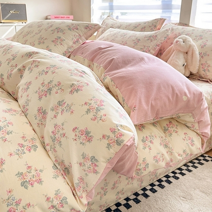 91家纺网 家纺一手货源 找家纺 绵庭家纺 2025新款12868全棉套件单品系列二四件套 若薇