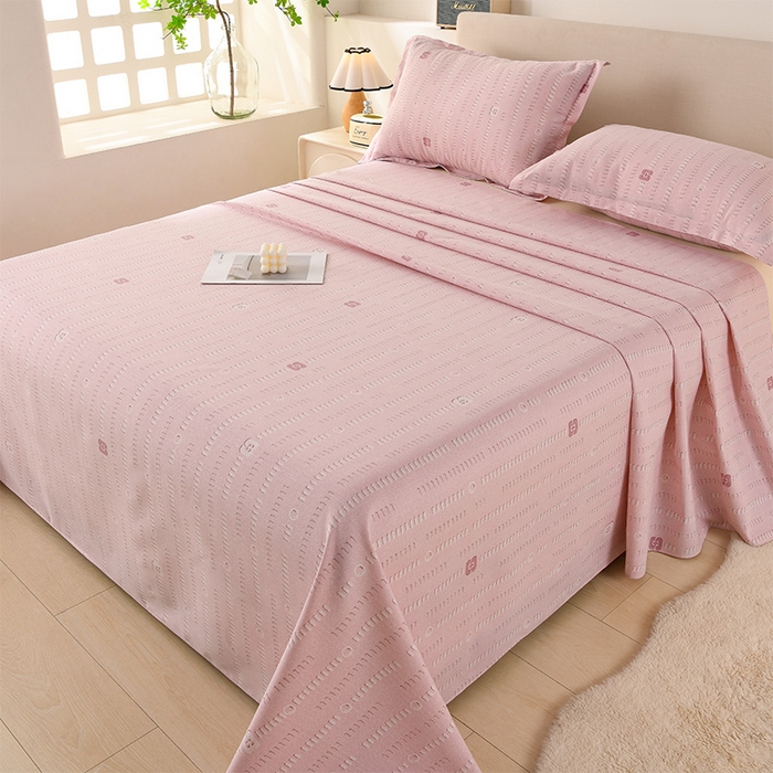 91家纺网 家纺一手货源 找家纺 润淳家居 2025新款老粗布三件套及单品 情话 豆沙