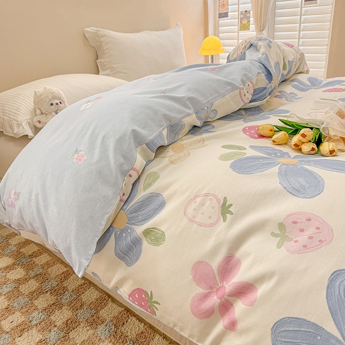 91家纺网 家纺一手货源 找家纺 绵庭家纺 2025新款12868全棉套件单品系列二单被套 伊恋花韵