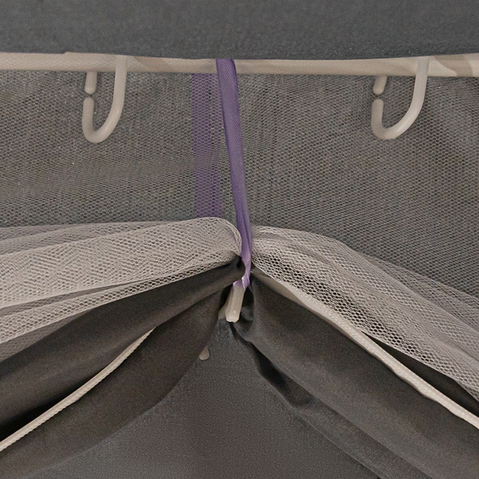 91家纺网 家纺一手货源 找家纺 锦逸家居 2025新款坐床式防摔遮光蚊帐 时尚英伦-遮光