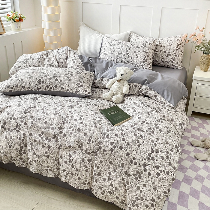 91家纺网 家纺一手货源 找家纺 汣沐生活 2025新款针织棉印花款四件套 美式