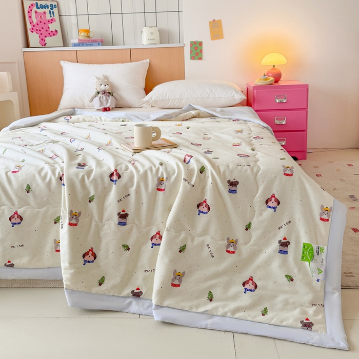 91家纺网 家纺一手货源 找家纺 宜梦家居【需要买家秀请联系老板】 2025新款双面纯棉夏被夏凉被系列 艺术熊熊