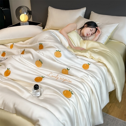 91家纺网 家纺一手货源 找家纺 （总）云棉坊2025新款水洗冰丝夏被四件套-满绣系列